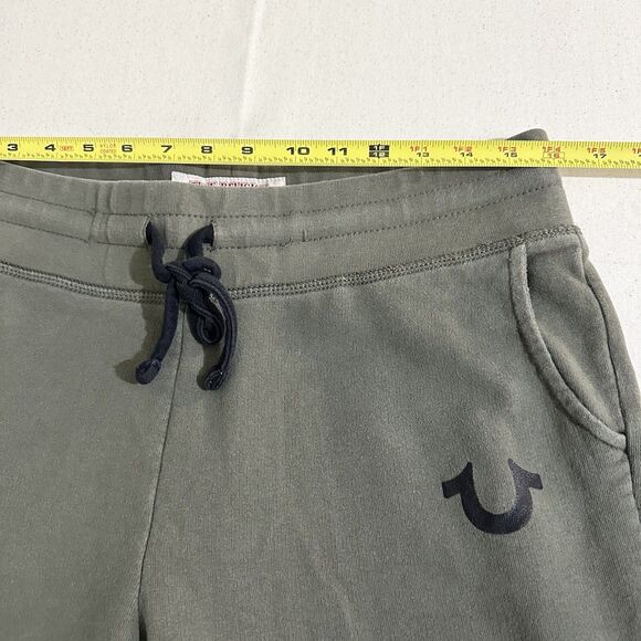 True Religion Sweatpants Women Medium Green Pull On Pockets Drawstring Logo - Picture 6 of 11